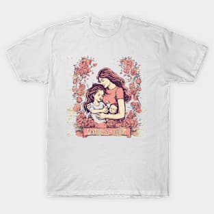 mom with her kids cool vintage gift T-Shirt